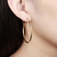 thumbnail image 4 of Gold Hoop Earrings, 18K Gold Plated Rounded Hoops Earrings for Women, 4 of 10
