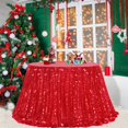thumbnail image 1 of Mantel redondo B-COOL con lentejuelas rojas, 229 cm, decoración de fiesta, 1 of 8