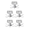 thumbnail image 3 of Bewildely Gancho giratorio autoadhesivo sin perforaciones con 6 ganchos Bolsa para lazos de pared Colgador multiusos Estante de cocina giratorio Gris 5Conjunto, 3 of 6