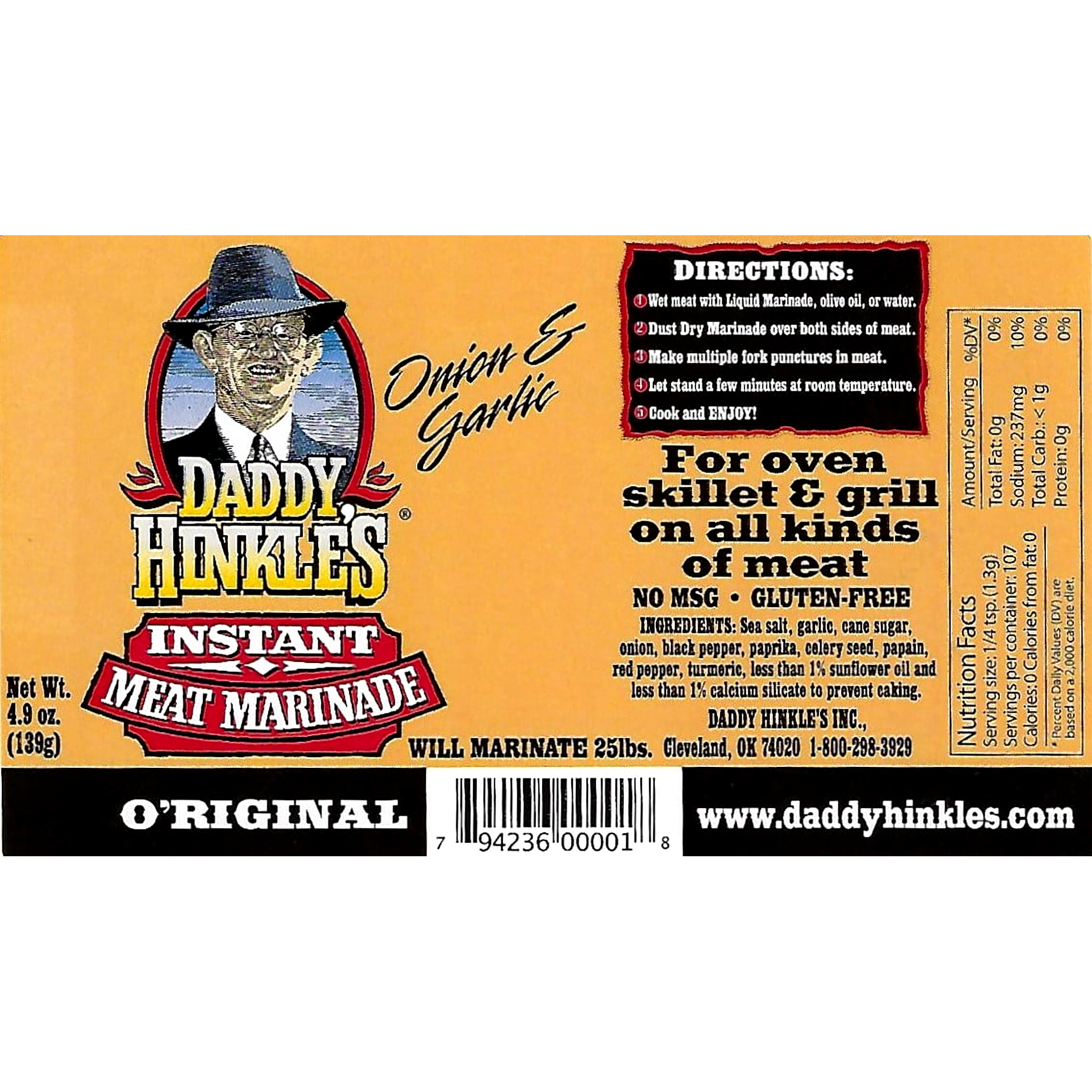 Daddy Hinkle Marinade, 15 oz, (Pack of 6)
