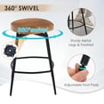 thumbnail image 6 of Zesthouse 25″ Swivel Counter Stools Set of 2, Farmhouse Backless Counter Height Bar Stools with Metal Legs, Solid Wood Saddle Seating Barstools for Kitchen Island, Brown, 6 of 9
