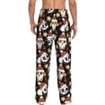 thumbnail image 3 of Uemuo Cute Dog Panda Pattern Men's Wide Leg Palazzo Lounge Pants with Pockets Light Weight Loose Comfy Casual Pajama Pants-Large, 3 of 9