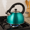 thumbnail image 5 of Creative Home Satin Splendor 2.8 Qt. Premium Stainless Steel Whistling Tea Kettle, Aqua, 5 of 7