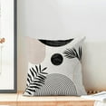 thumbnail image 3 of Boho Summer Pillow Covers 18 x 18 Inch, Black White Beige Leaf Decor Throw Pillows for Couch Bed, Modern Abstract Plant Outdoor Farmhouse Decorative Pillowcase Linen Cushion Cover Set of 2, 3 of 6