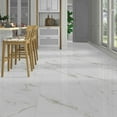 thumbnail image 3 of The Tile Life Cheyenne White Marble Look Porcelain Tile - 24 x 24 in. - Glossy - 4-Piece - Floor & Wall - Large Format, 3 of 9