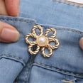 thumbnail image 5 of 8 Pcs Adjustable Jeans Button Pins, Detachable Pants Buttons Pins, Flower Pearl Jeans Button Tightener, Decorative Detachable Waist Buckles for Loose Jeans, Pants, Skirts, Sleeves, 4 Colors, 5 of 7