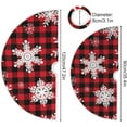 thumbnail image 3 of Christmas Red Buffalo Plaid Snowflake Christmas Tree Skirt Decorations Winter Snow Buffalo Check Xmas Tree Mat 48 inch for Holiday Party Supplies Rustic Ornaments Large Tree Skirt, 3 of 6
