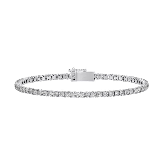 DIAMOND CLUB 5 Carat Lab Grown Diamond Tennis Bracelet 14K White Gold (VS1 Clarity, F-G Color), 4-Prong Basket Setting