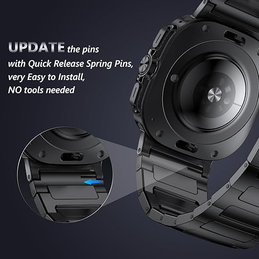 V MORO Compatible for Galaxy Watch Ultra 47mm 2024 Band For Metal Watch Bands for Samsung Galaxy Watch 7 Ultra 47mm for Men Black Walmart Business Supplies