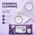 thumbnail image 6 of Air Jungles Sneaker Cleaning Wipes 70 Ct, Fresh Scent Dual-Textured Quick Clean for White Shoes, Boots & Clogs, XL 7x7 Inch, Removes Dirt, Safe for All Colors, 6 of 9