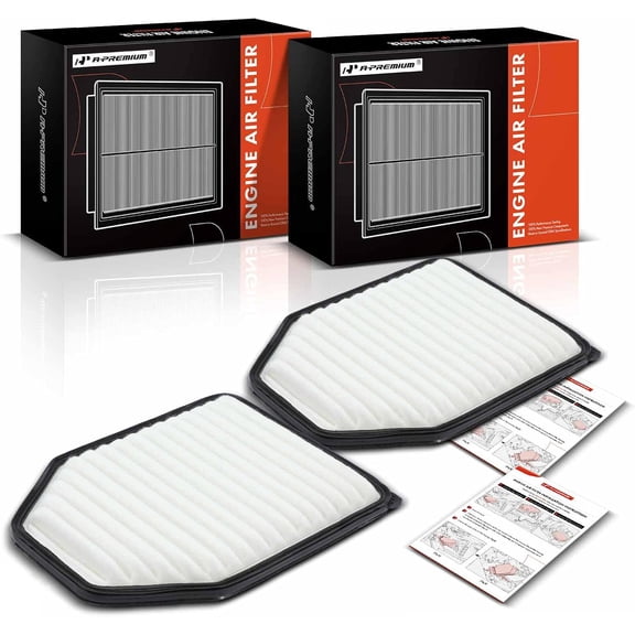A-Premium 2-PC Engine Air Filter Compatible with Jeep Vehicles - Wrangler 2007 2008 2009 2010 2011 2012 2013 2014 2015 2016 2017, Wrangler JK 2018