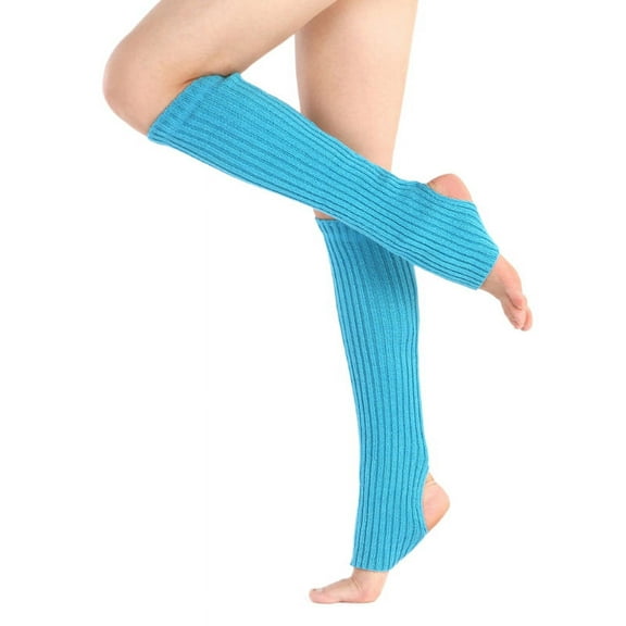 (1 pair) Latin dance leggings, Yoga foot warm socks-Lake Blue