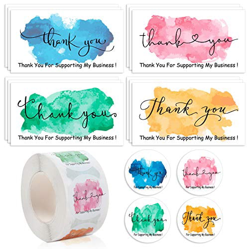 Thank You Stickers 500x/Roll Thank You For Supporting Small Business Stickers US 