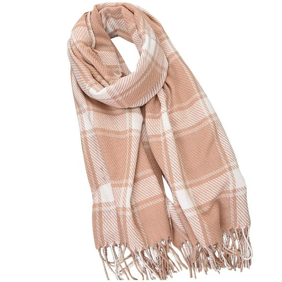 Caywon Women's Fashion Printed Soft Comfortable Scarf Warm Classic Plaid Scarf Cold Weather Accessory Soft Fabric Gentle Warmth for Winter Stylish Printed Design