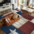 thumbnail image 5 of 3x5Ft Area Rugs Vintage Star Country Non-Skid Rubber Backing Large Rectangle Rugs - Living Room Bedroom Home Office, American Flag Blue Red Indoor Floor Mat Carpets Washable Rug, 5 of 9