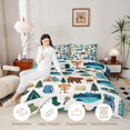 thumbnail image 4 of Manfei Adventure RV Accessories King Size Comforter Sets 3pcs,Rustic Lake House Comforters King Size,Light Green Blue,1 Comforter and 2 Pillowcases,Reversible, 4 of 6