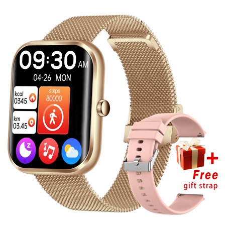Smartwatch For Men And Women, 1.96 Inch Full Touch Screen Smart Watch With Text And Call, Multifunctional Smart Watch-Call Handling, Advanced Fitness Tracking Watch, Double Strap Multiple Sport Modes