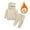 Khaki, variant on Winter Girls Outfits 2 Piece Hoodie And Jogger Pants Cozy Casual Tracksuit For Toddler And Kids Soft Thermal Playwear Girl Bundle