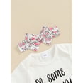 thumbnail image 6 of Suealasg Infant Baby Girls Easter 3Pcs Clothes Sets 3M 6M 12M 18M Short Sleeve Letters Print Romper +Bunny Print PP Shorts +Hairband Newborn Girls Summer Casual Outfits, 6 of 9