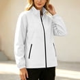 thumbnail image 5 of OGLCCG Rain Jacket for Women Waterproof Lightweight Stand Collar Windbreaker Jacket with Pockets Outdoor Softshell Jacket,Size S-XXL, 5 of 7