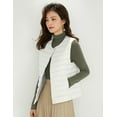 thumbnail image 3 of Wenseny Women’s Quilted Down Puffer Vest Warm Button Outerwear Padded Coat White 3XL, 3 of 7