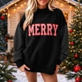 thumbnail image 2 of Garbnen Plaid Womens Mock Turtleneck Sweatshirt Merry Graphic Long Sleeve Womens Oversized Sweatshirt Drop Shoulder Lightweight Cozy Soft Fall Y2k Pullover Sweaters for Women, 2 of 5