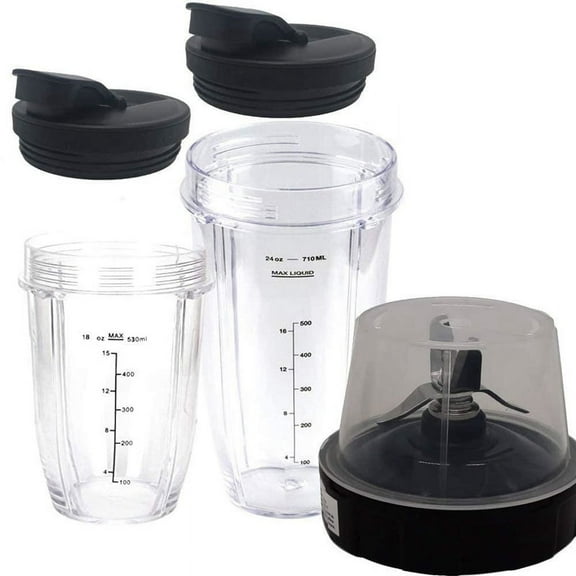 Replacement Parts Extractor Blade with 18Oz 24Oz Cup and Spout Lid for 1200W Auto-IQ Blender,7 Fins Gear Parts
