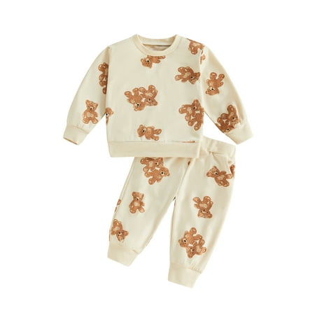 

Bagilaanoe 2pcs Newborn Baby Boy Girl Long Pants Set Cartoon Print Long Sleeve T-shirt Tops + Sweatpants 6M 12M 18M 24M Infant Casual Outfits