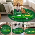 thumbnail image 5 of Saint Patrick's Day Round Area Rug 3.3Ft Washable Circle Rugs for Dining Room Table, Spring Green Truck Lucky Grasses Check Non-Slip Carpet Floor Mats Indoor Outdoor Carpet Runner Home Decor, 5 of 8
