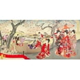 thumbnail image 2 of Chikanobu, Yoshu (Hashimoto) 24x14 Gold Ornate Wood Framed with Double Matting Museum Art Print Titled - A Hanami at the Edo Castle, 2 of 4