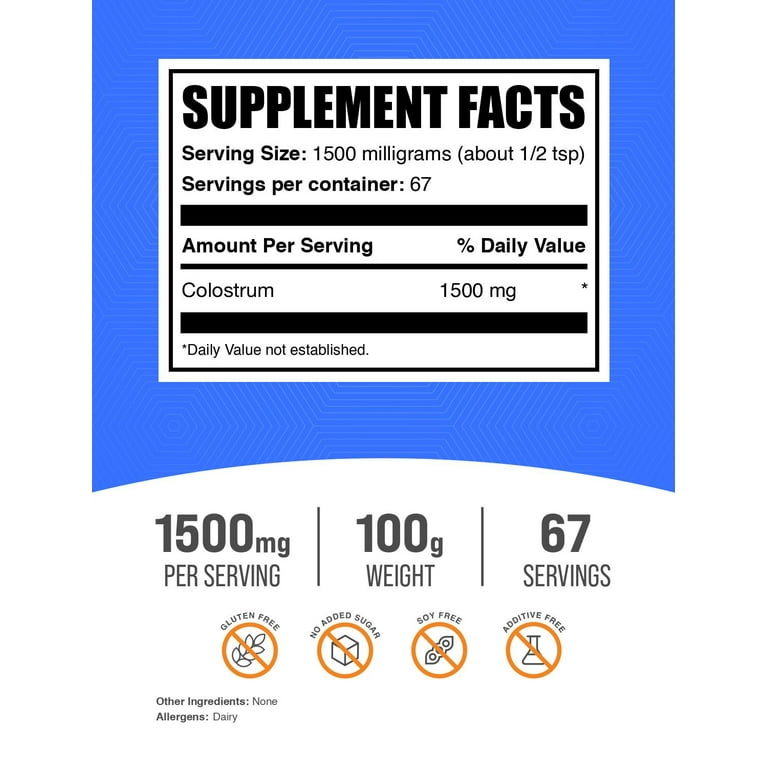 BulkSupplements* Colostrum Powder, 1.5g Per Serving - 100