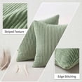 thumbnail image 4 of Decorative Corduroy Pillow Cover Soft Striped Texture for Living Room Sofa Premium Fabric Luxury Home Decor Square Throw Pillowcase Elegant Modern Style 18x18 inch Mint Green, 4 of 5
