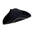 thumbnail image 1 of Sombrero pirata para fotos, accesorio decorativo para adultos, hombres y mujeres, ideal para cosplay y presentaciones. Negro, 1 of 8