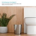 thumbnail image 3 of Home Zone Living 1.5 Gallon Round Open Top Wastebasket, Stainless Steel, Silver, 2 Pack with Trash Bags, 3 of 7
