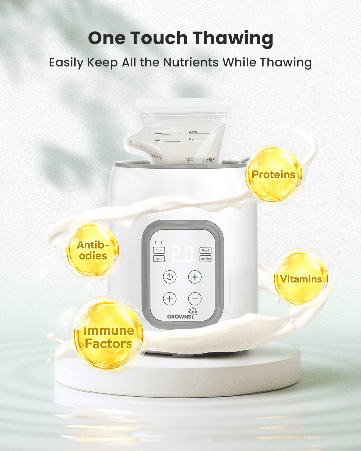 Grownsy Baby Bottle Warmer with Timer and Accurate Temperature Control, Fits All Bottles, Blue