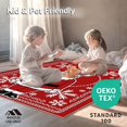 thumbnail image 4 of ODIKA 3'x5' Machine Washable Non-Slip Area Rug, Festive Santa Half Moon with Snowflake Embellishments High Traffic Rug, Red, 617821, 4 of 5