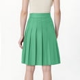 thumbnail image 3 of Womens Stretchy Pleated Midi Skirt Comfort High Waist Cheerleader School Uniform Skirt for Teen Girls, 3 of 6