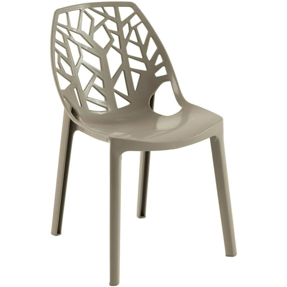 LeisureMod Plastic Dining Chair with Unique Cut-Out Design Stackable and Lightweight Accent Chair for Modern Home, Kitchen, Living Room Cornelia Collection
