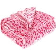 thumbnail image 1 of Manta MIBOI de forro polar rosa, franela, estampado de leopardo, 1 of 8