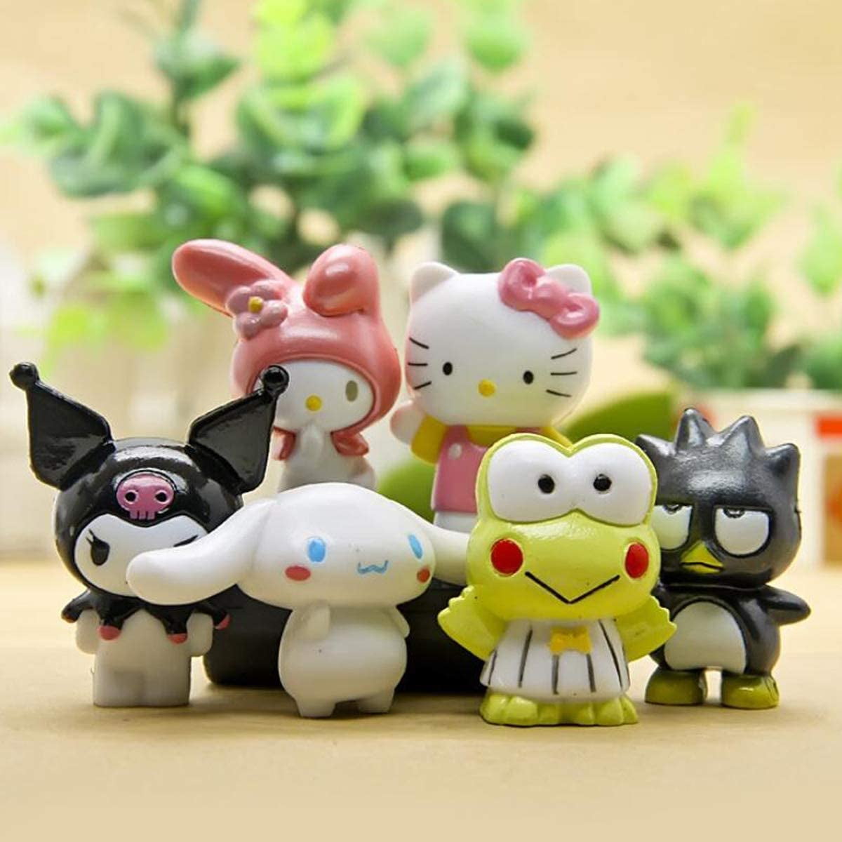 6 pcs Cute Lovely Animal Figure Animal Figurines Characters Toys Mini Figure Collection Playset Plant Garden Cake Decoration Cake Topper Automobile Decoration 