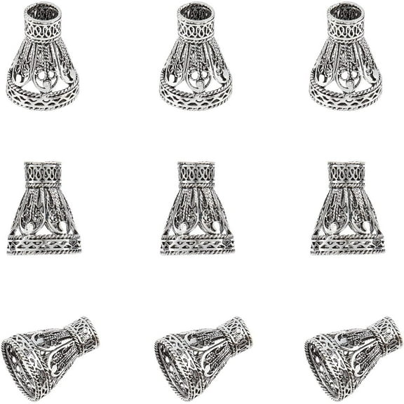 10pcs Apetalous Brass Bead Cones Silver for Jewelry Making End Caps