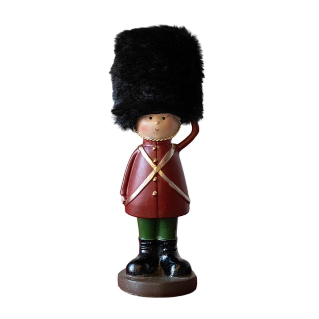 Figura de Cascanueces Navideño, Soldado Navideño, Estatua, Escultura, Coleccionable, Resina Saludando