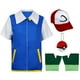 thumbnail image 3 of Pokemon niños Cosplay creativo Ash Ketchum chaqueta azul figura de Anime juego de rol ropa de espectáculo conjunto de gorra y guantes de entrenamiento, 3 of 5