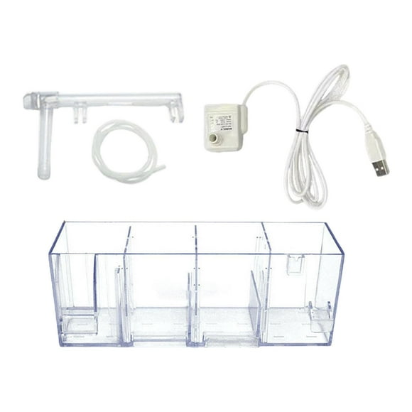 Caja de filtro para pecera, sistema de filtración silencioso con flujo de goteo. Accesorios para pecera. B