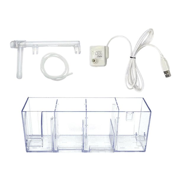 Caja de filtro externo para pecera, purificador de agua, fácil de instalar, filtro resistente para colgar en la parte trasera que aumenta la B