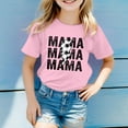 thumbnail image 2 of MIXUE Kids Girls Tops & T-Shirts Summer Mother'S Day Letter Print Round Neck Short Sleeve Loose Casual Pullover T Shirts Sportwear,Pink,8-9 Years, 2 of 4
