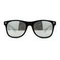 thumbnail image 2 of Classic Iconic Silver Mirror Lens Horn Rim Sunglasses Shiny Black, 2 of 4