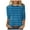 Blue, variant on Womens Crew Neck 3/4 Sleeve Tops Casual Classic Stripe Graphic Pattern Printed Tees Minimalist Everyday Apparel Style T-Shirts