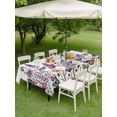 thumbnail image 4 of Outdoor Tablecloths with Umbrella Hole & Zipper, Purple Flowers 60 x102 Inch Rectangle Tablecloths, Spring Butterflies Lavender Daisy Botanical Waterproof Table Cloth, Patio/Pool/Picnic Table Covers, 4 of 8