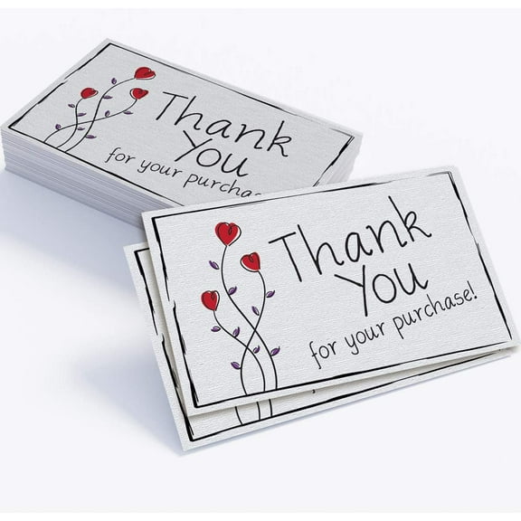Business Thank You Cards - 3.5" x 2" Standard Business Card - Set of 50 - Blank Stationery - Beautiful and Minimalist Business Thank You Cards for Under $10!